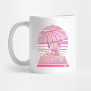 90s Japanese Kawaii Sad Girl Pink Japanese Strawberry Milk Mug